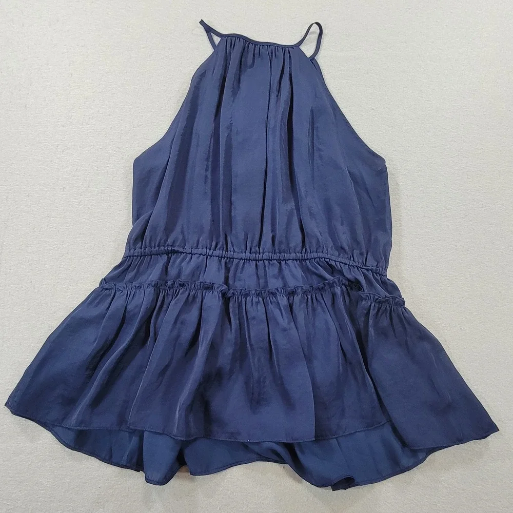 Philosophy‎ Halter Neck Ruffle Hem Blouse Sleeveless Flowy Women's Size Large